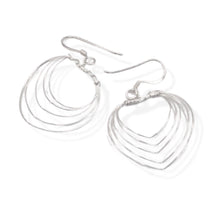 E0016 Hoop Earrings, Airy Heart Pattern