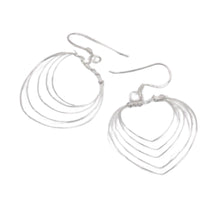 E0016 Hoop Earrings, Airy Heart Pattern